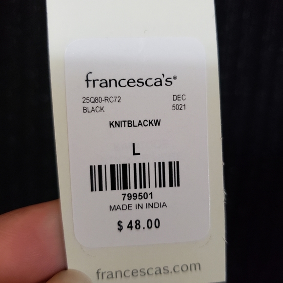 Francesca knit black flared pants sparkle size L - Picture 7 of 7